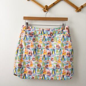 Lulu B bright multicolor boat print skort 10
